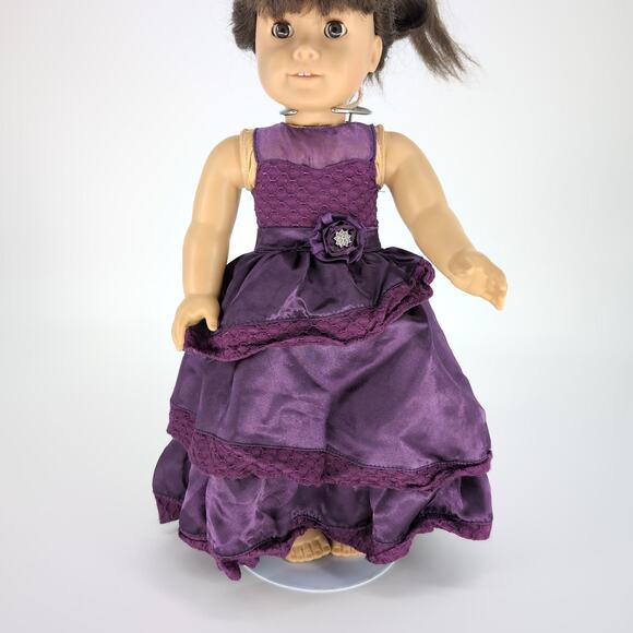 Unbranded Deep Purple Ankle Length Doll Formal Lined Dress for 18 inch Dolls GUC - Picture 1 of 12